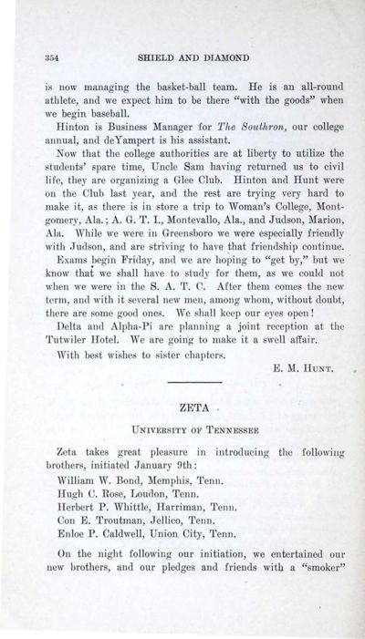 Zeta, February 1919